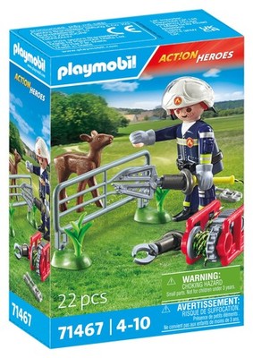 Playmobil 71467 Action Heroes: Firefighting Mission: Animal Rescue, (US ...