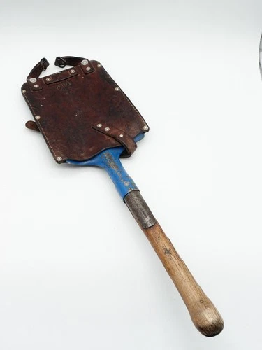 Rare Swiss Army Military Entrenching Tool Leather Sheath Shovel Spade 1941 WW2