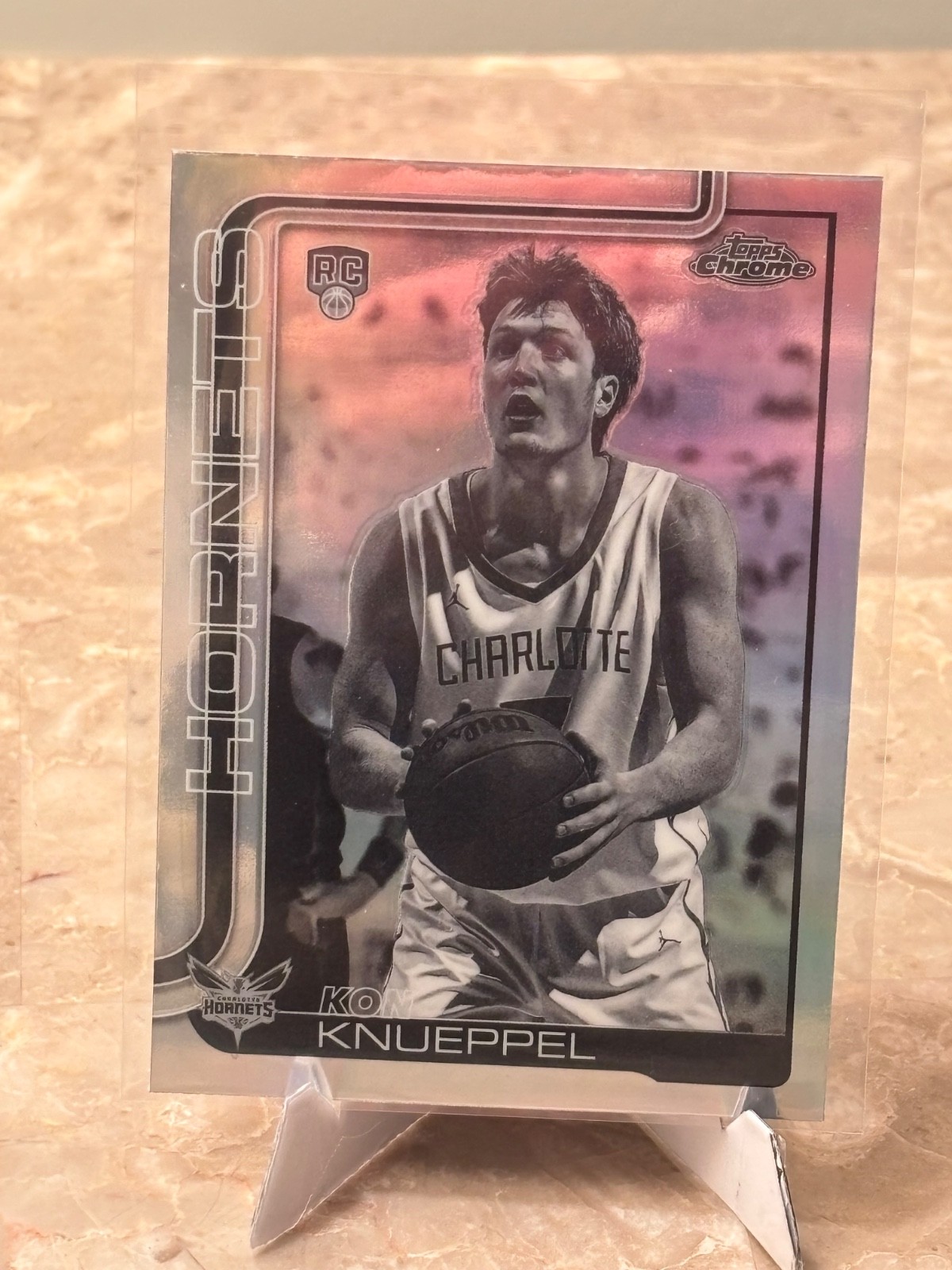 2025-26 Topps Chrome Kon Knueppel Rookie RC Negative #254 SP Hornets