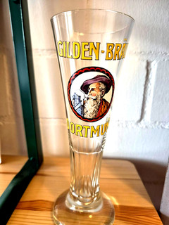 dortmund gilden bräu emailliertes flötenglas o 2 liter geeicht top zustand