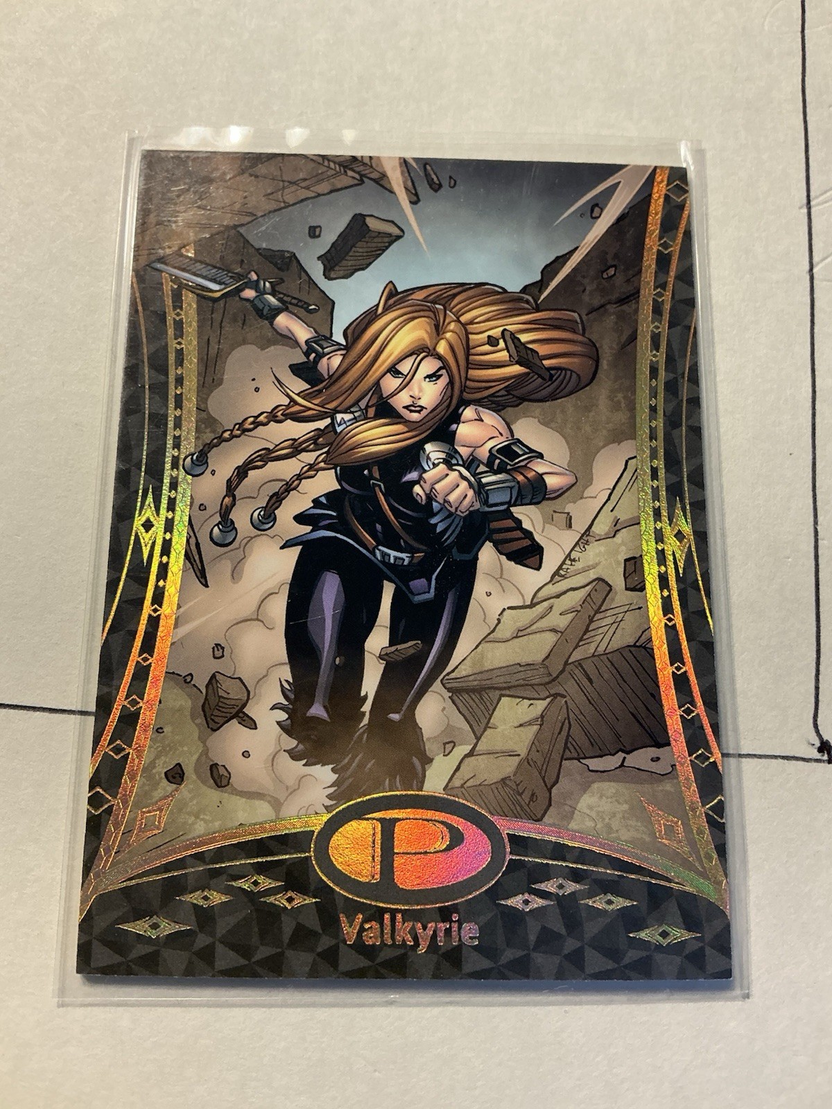 2014 Marvel Premier Trading Cards GOLD SPECTRUM PARALLEL #28 Valkyrie 20/25