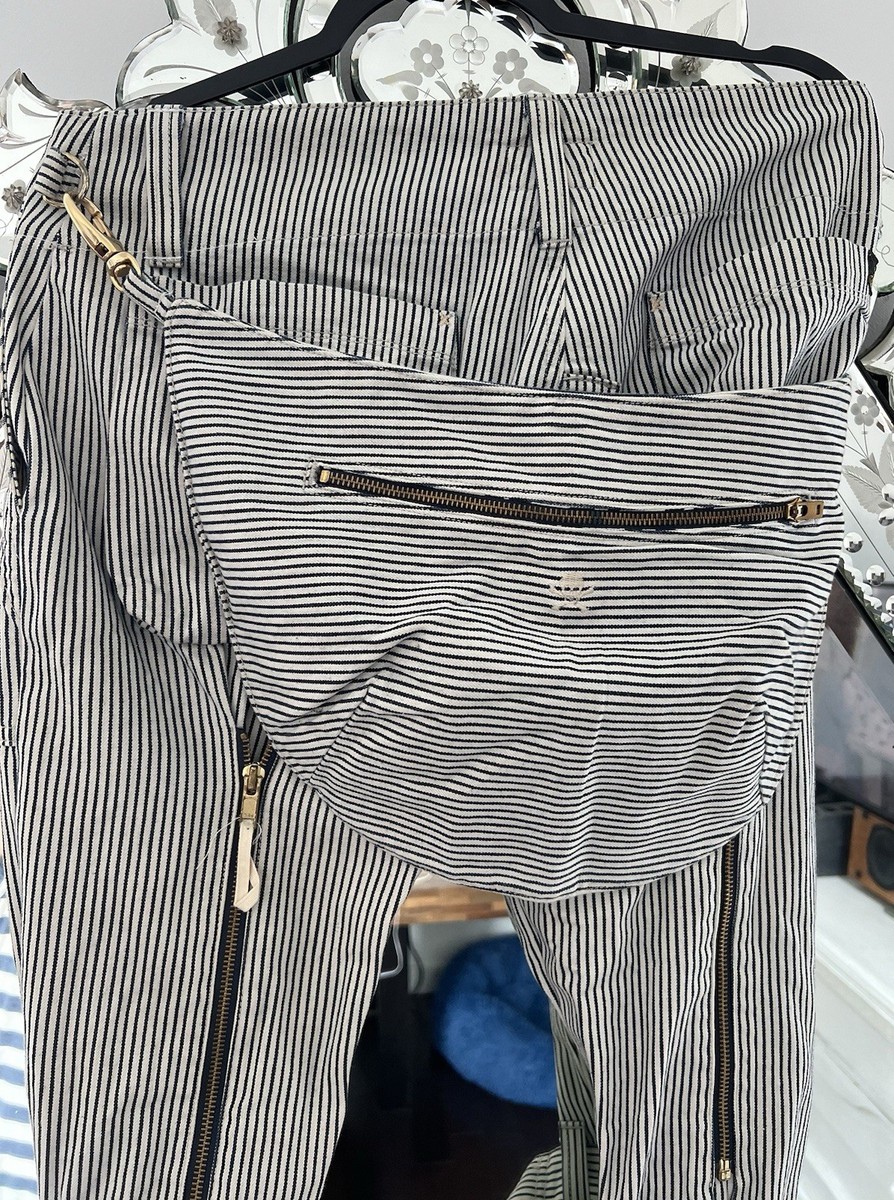 Vivienne Westwood x Lee Bondage Jean Bag Striped Pants size 34 x 32 View 2