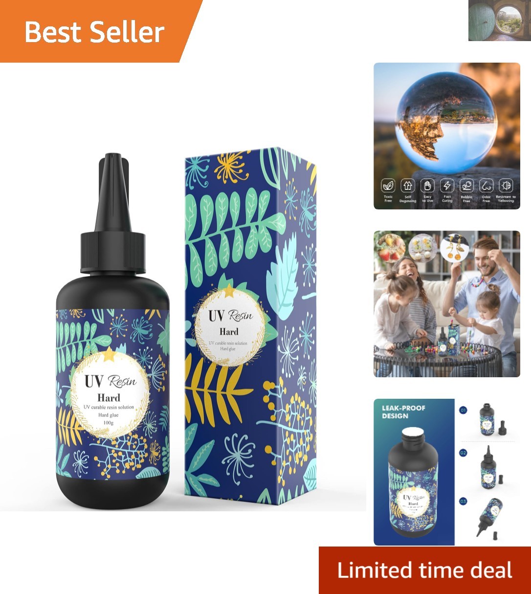 100g Quick-Cure UV Resin for DIY Jewelry & Crafts - Non-Toxic