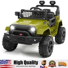 Kids Truck Electric Ride-on Truck Toy Green for Toddlers with Remote Control 12V