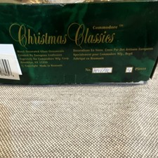Vintage Commodore Christmas Classics Hand Decorated Glass Ornaments Set of 2