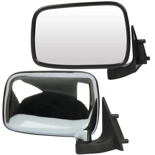 Chrome Mirrors For 1986-1993 Mazda Pickup B2200 Ub45 Manual Fold Left+Right Side
