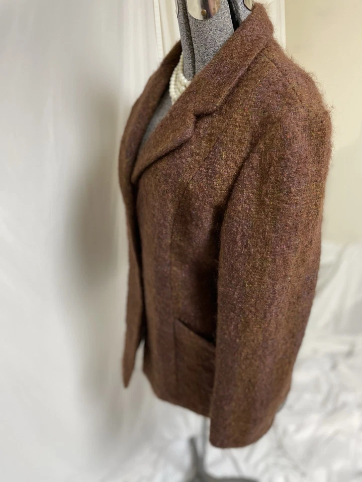 Blazer Barry Bricken Talla 14 Lana Mohair VINTAGE Chaqueta Bolsillos Años 80 Multi Foto 4 de 4