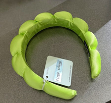 scünci Prep & Go Green Padded Satin Headband for Women, Solid Classic