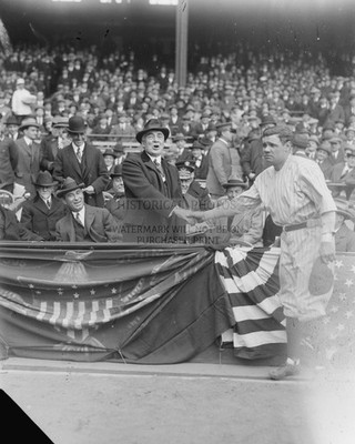 BABE RUTH PRESIDENT HARDING YANKEE STADIUM 1923 8X10 PHOTO