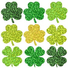 St. Patrick's Day Shamrock Stickers 500Pcs Laser Clover Paper Decal 1.5 Inch