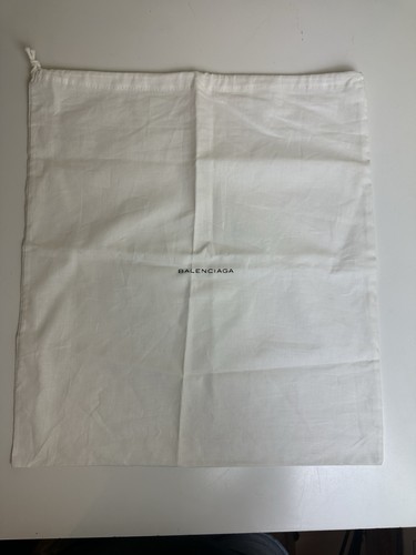 Balenciaga Staubbeutel weiß Kordelzug groß 20 x 17 Designer Aufbewahrungstasche