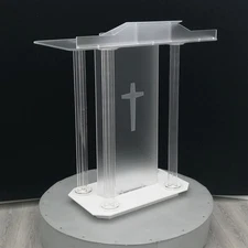 Church Sacramental Podium Clear Acrylic Lectern for Pulpit Event Wedding Prayer
