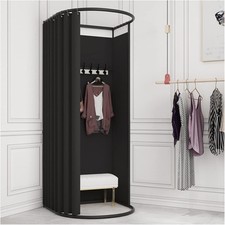 Portable Private Fitting Room - Mobile Changing Booth, 80x85x200 cm, Black