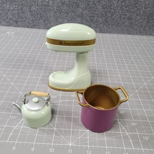 American Girl Doll Accessory Lot 3 Stand Mixer Kettle Pot Gourmet Kitchen