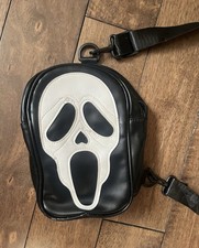Ghostface Scream Shoulder Bag Crossbody Black Faux Leather Purse Halloween