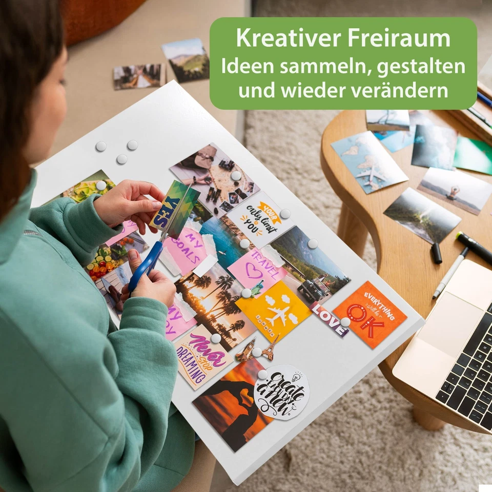 Metall Magnettafel weiß Memoboard Pinnwand magnetisch Magnetboard Magnetwand - Bild 3 von 4