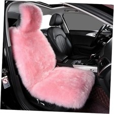Fluffy Sheepskin Car Seat Cover-Fuzzy Fur Auto 1 Pcs Front Seat Cover Pink