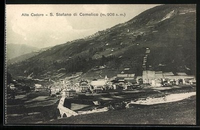 Ansichtskarte Santo Stefano di Cadore, Gesamtansicht mit Gebirge 