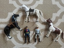 Vintage 1980 Hong Kong Lone Ranger / Western Figures Horses Lot Parts/Repair