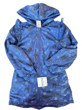 Disney Frozen Snowflake Blue Hooded Jacket Girls Size 6 Long Sleeve