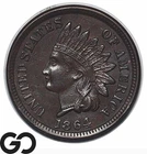 1864 Indian Head Cent Penny, Bronze, 4-Full Diamonds, Gem BU++ Tougher Variety!