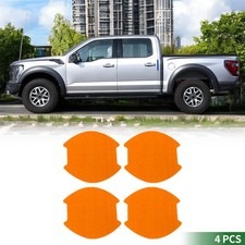3D Car Door Handle Cup Sticker Anti-scratch, PVC, Orange, 4 Pcs 99x100mm