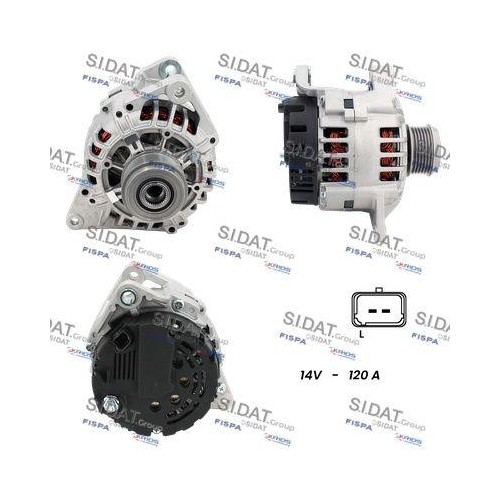 Alternateur Sidat A12VA1170A2 résout les pannes de batterie sur les monospaces Renault