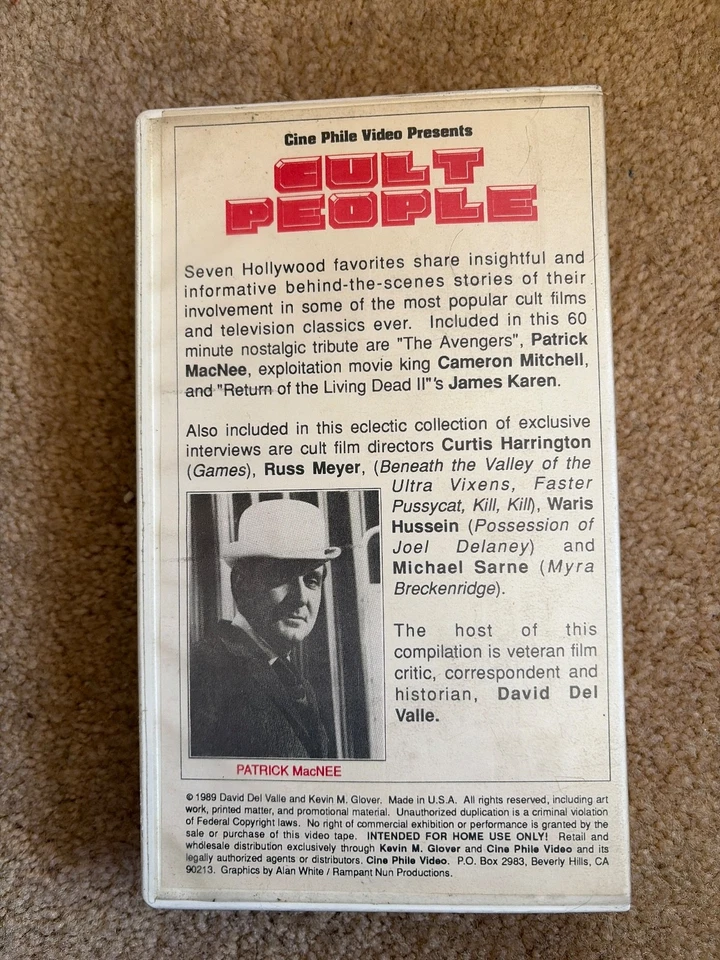CULT PEOPLE 1989 Patrick Macnee Russ Meyer Cameron Mitchell David Del Valles vhs - Image 2 of 4