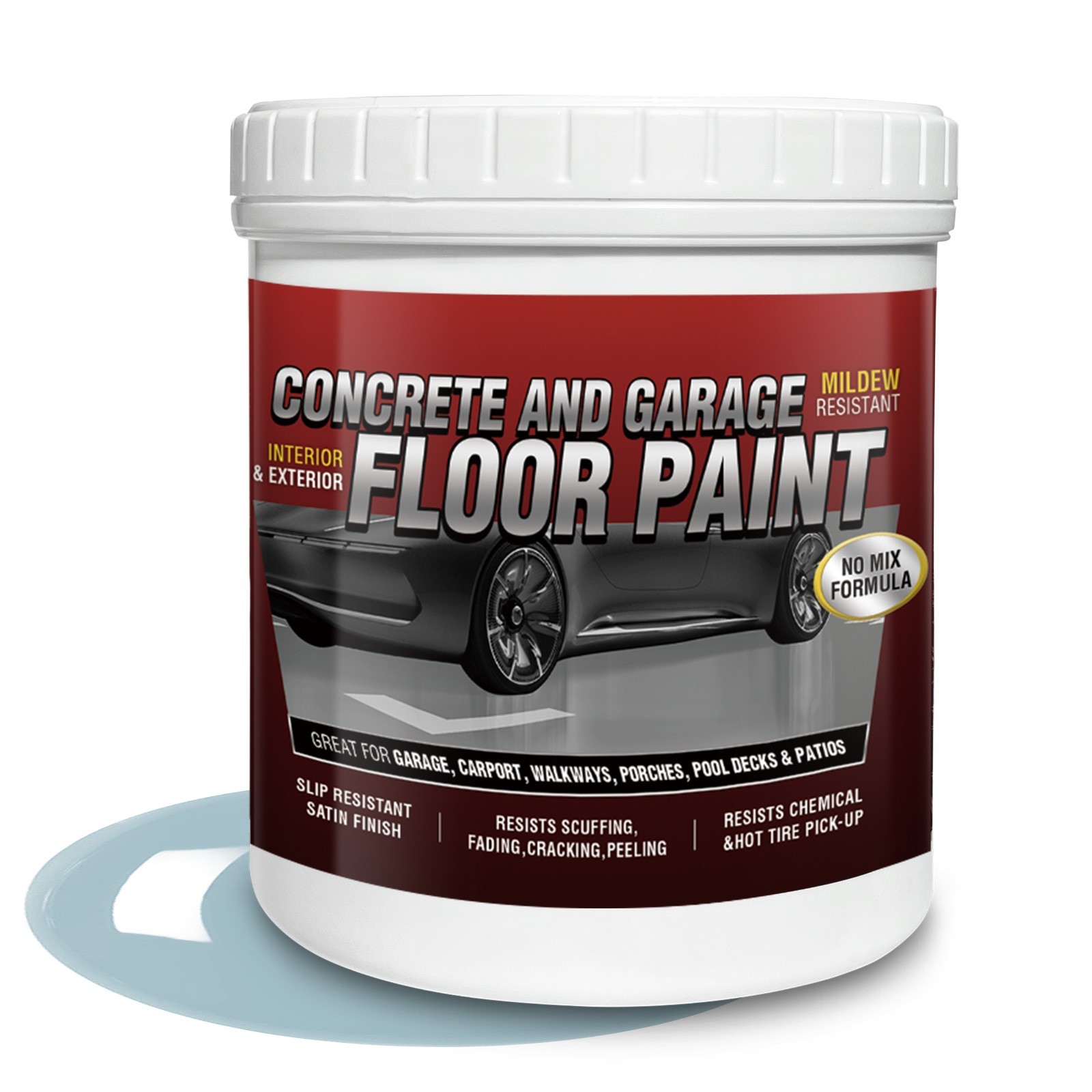 Professional Epoxy Floor Paint Kit -Acrylic Concrete Coating for Garage，1 Gallon