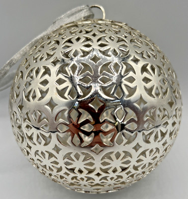 John Hardy Silver Plate Filigree Sphere Orb Ornament 4  1998 Neiman Marcus Fndn
