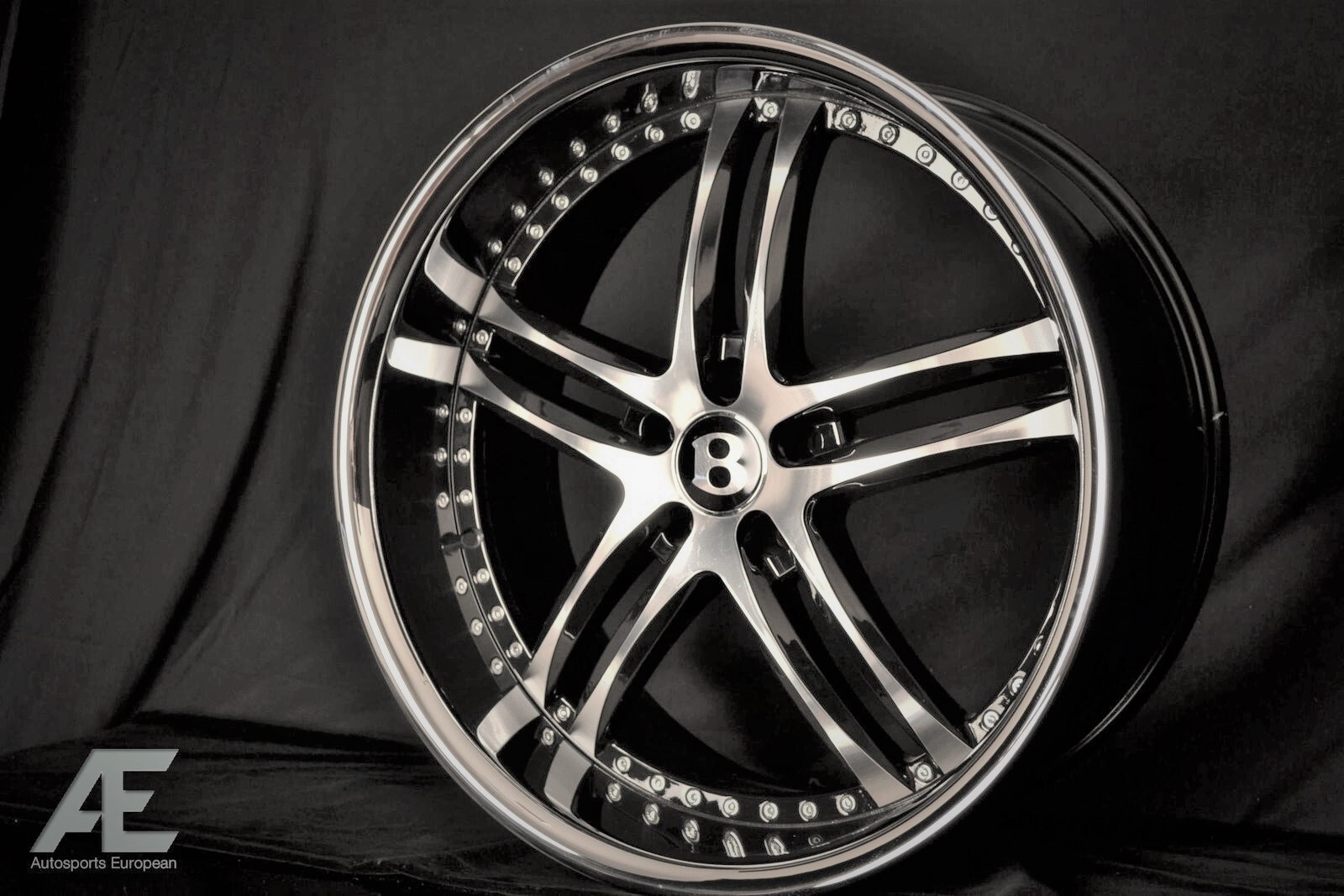 20-inch GTX15 Premium Wheels Fits Bentley GT 2003-2011 Black Machine 5x112 Lugs