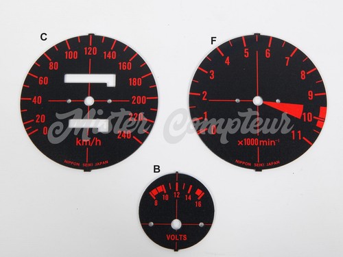 kit fonds de compteur/cadrans - km/h-compte-tours-voltmètre - pour HONDA CBX1000 - Picture 3 of 3