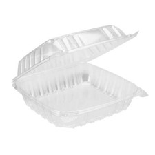 DART 100 Pack 8" Containers Clear Hinged Plastic Food Take Out To-Go/Clamshell