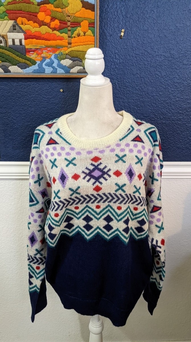 トップス rajabrookeBERGUNA PISTE Savanna Jane Winter Ski Aztec Sweater Multicolor Pullover
