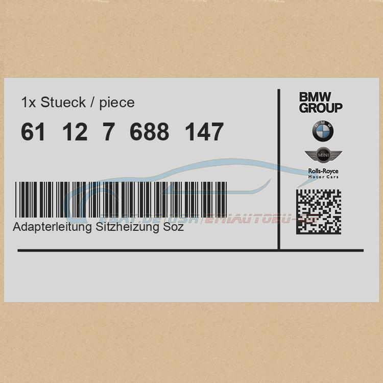 Original BMW 61127688147 - [SUPER PREIS] Adapterleitung Sitzheizung Soziussitz - Bild 2 von 3