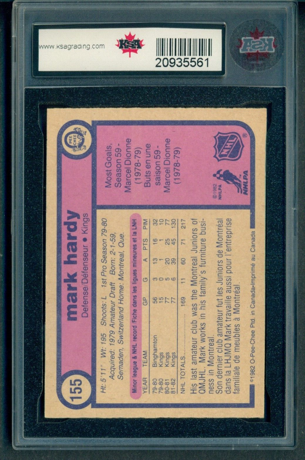 1982-83 O-Pee-Chee - Mark Hardy #155 (RC) for sale online | eBay