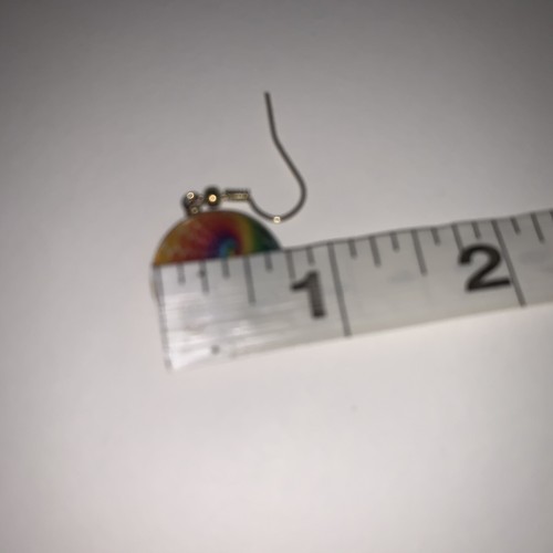 Rainbow Swirl Ohrhänger Pride Month rund - Bild 2 von 3