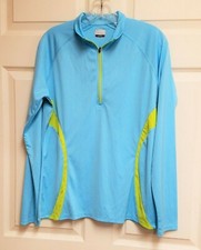 CALLAWAY Women's Long Sleeve 1/4 Zip Activewear Jacket Aqua Blue  Yellow Size L