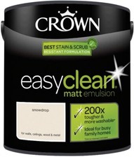 2.5L CROWN Easy Clean MATT Emulsion Snowdrop Grey