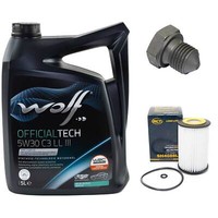 MotoröL Set 5W30 5 Liter + ÖLfilter + ÖLablassschraube FüR Skoda Rapid 1.6 Tdi