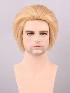 Unique Handsome Blonde Hair Wigs Men Tousled Short Straight Wigs