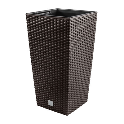 Blumentopf + Einsatz Blumenkübel Rattan RATO SQUARE 61cm Umbra 49L