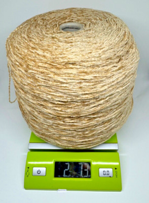 Acrylic Chenille Machine Knitting Yarn Cone - 2lbs 7oz - 1500YPP ''Beeswax''