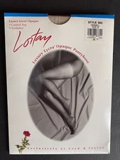 Lord & Taylor pantyhose LORTAY New control top sz B seashell sandaltoe opaque US