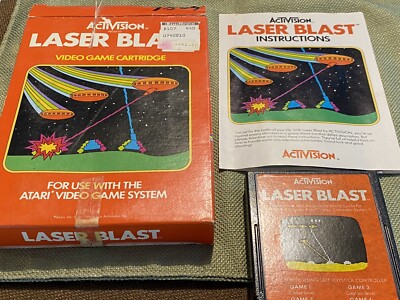 VINTAGE ATARI 1981 VIDEO GAME - LASER BLAST - COMPLETE w/ Box & Manual LOOK!