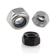Hex Hexagon Nylon Insert Lock Nut Nylock Nuts 4# 5# 6# 8# 10# 1/4 5/16 3/8 Steel