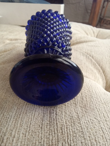 VINTAGE Small Cobolt Blue Glass Hobnail Goblet - Beautiful Condition - Picture 3 of 3