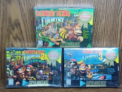 Donkey Kong Country 1 2 & 3 Lot Super Nintendo SNES SEALED BRAND