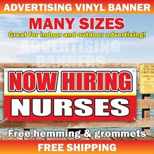 NOW HIRING NURSES Advertising Banner Vinyl Mesh Sign working job welcome