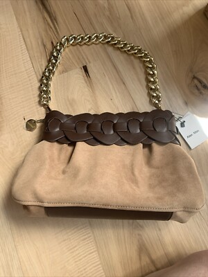 Alex Max Suede Purse w/Faux Gold Chain Handle~New with Tags